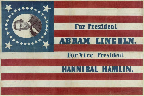 Lincoln Hamlin campaign flag