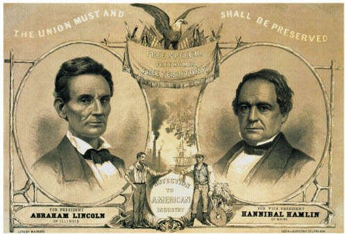 Lincoln Hamlin campaign poster