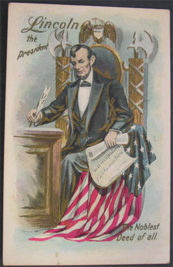 Abraham Lincoln Emancipation Proclamation post card