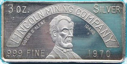 Abraham Lincoln silver bars and ingots