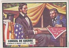 1962 Topps Civil War Abraham Lincoln Council of War French