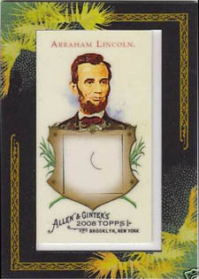 2008 Allen & Ginter Abrham Lincoln DNA hair relic