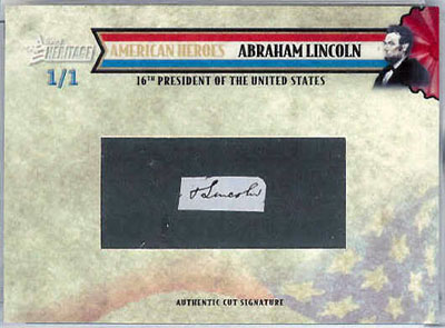 2009 Topps American Heritage Abraham Lincoln autograph