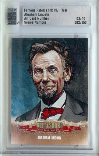 Abraham Lincoln Famous Fabrics baseball card