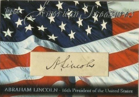 Topps Abraham Lincoln American Treasures autograph baseball card