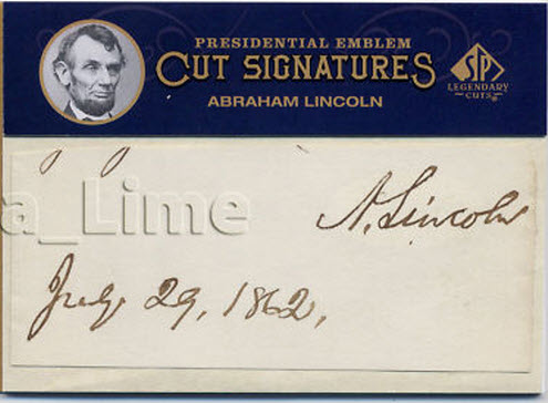 Presidential Emblem Cut Signatures Lincoln 2011